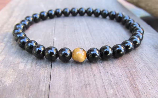 Small Tiger Eye & Black Onyx Bracelet