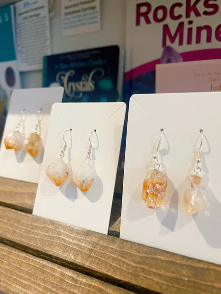 Rough Citrine Earrings