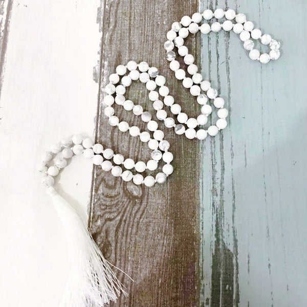 Howlite Calming & Anti-Anxiety 108 Meditation Mala Beaded Necklace