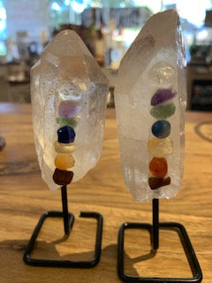 Clear Quartz Point Chakra Crystal Desk Display