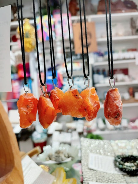 Rough Carnelian String Necklace