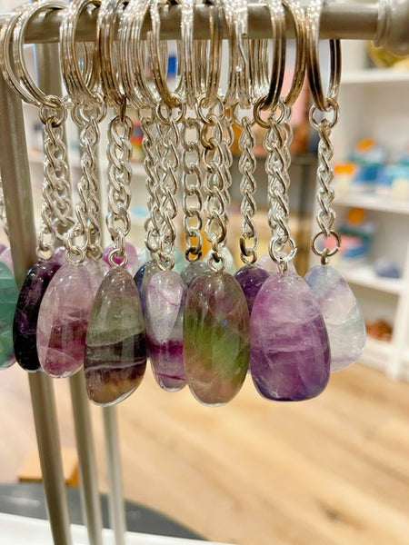 Polished Fluorite Keychain