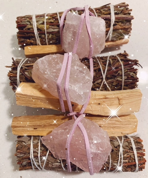 Mountain Sage, Rose Quartz & Palo Santo Self-Love Bundle
