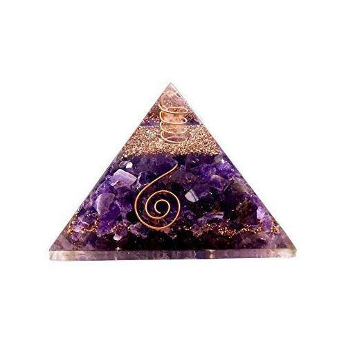 Amethyst Crystal Copper Orgone Pyramid