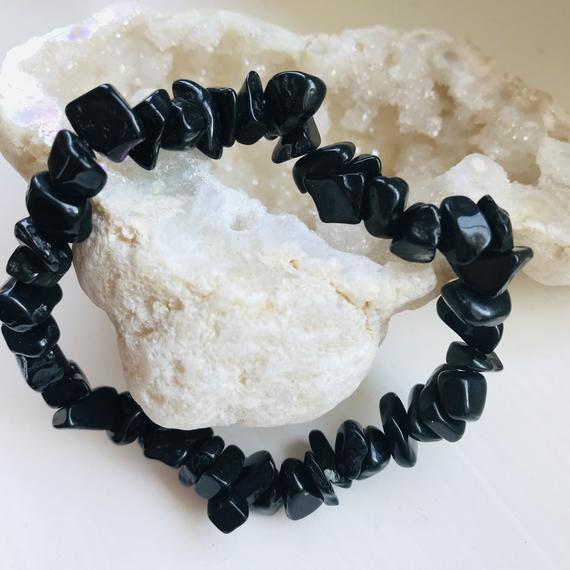 Black Obsidian Chip Protection Bracelet (Mexico)