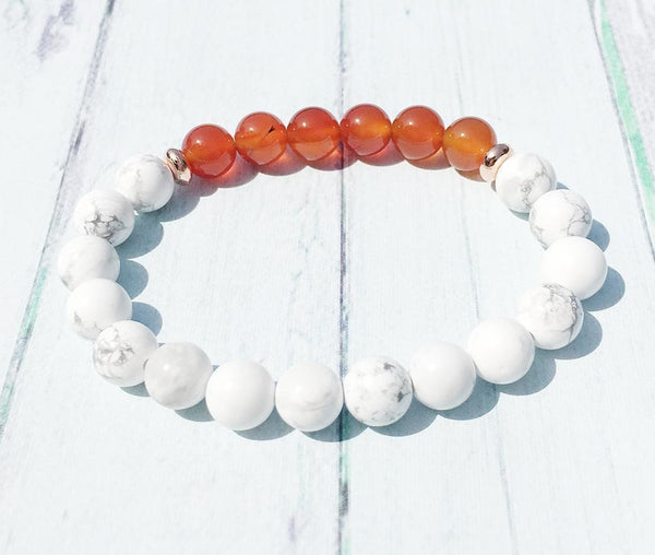 Carnelian & Howlite Bracelet