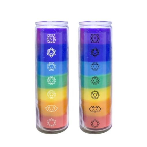 X-Large Seven Chakra Glass Jar Candle