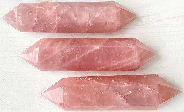 Double Terminated Rose Quartz Wand