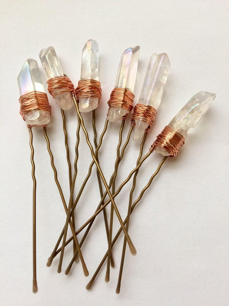Angel Aura Quartz Bridal Hair Pin