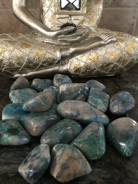 Rare Polished Ajoite & Shattuckite in Quartz