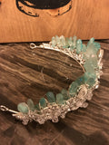 Silver Goddess Brazilian Aqua Aura Quartz Crown