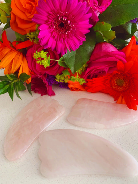 Rose Quartz Gua Sha Massage Tool for Facials/Body Massage