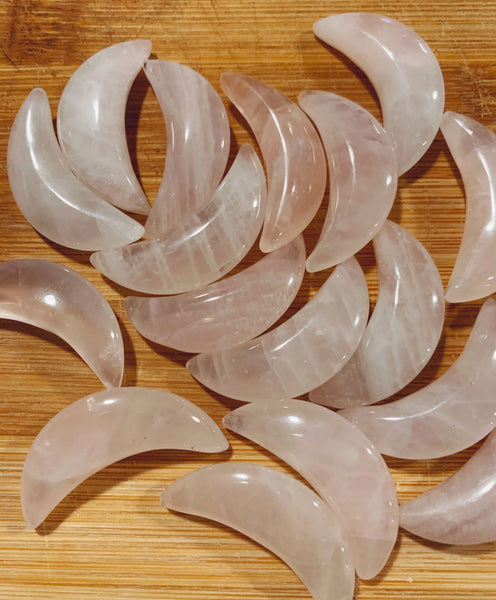 Rose Quartz Moon 1” each