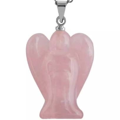 Rose Quartz Angel Necklace
