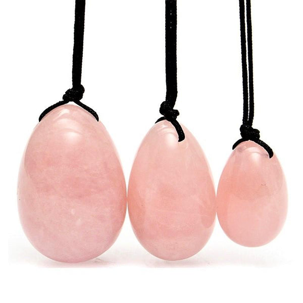 Polished Rose Quartz Yoni Eggs (Set of 3)