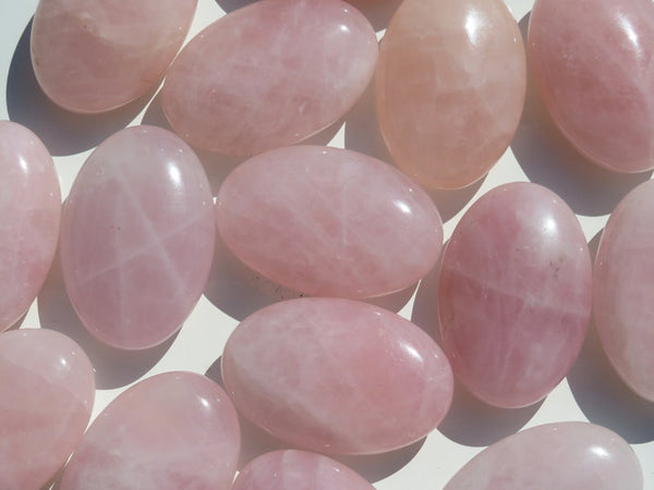 Large Premium Rose Quartz Palm Stone